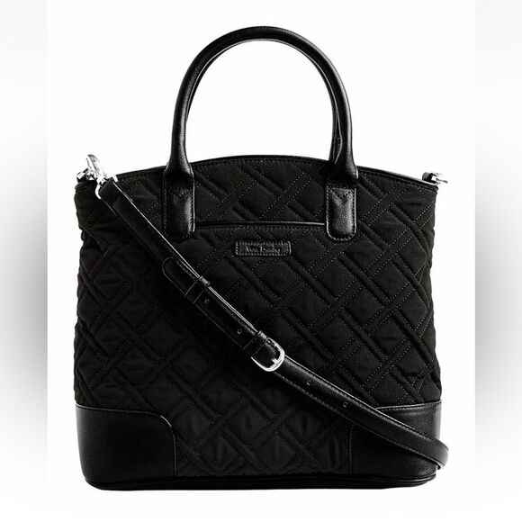 VERA BRADLEY DAY OFF SATCHEL SHOULDER BAG CLASSIC BLACK SIGNATURE RETIRED NWOT - Picture 1 of 12